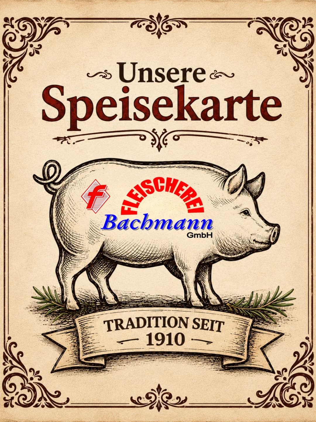 Fleischerei Bachmann – der Speiseplan