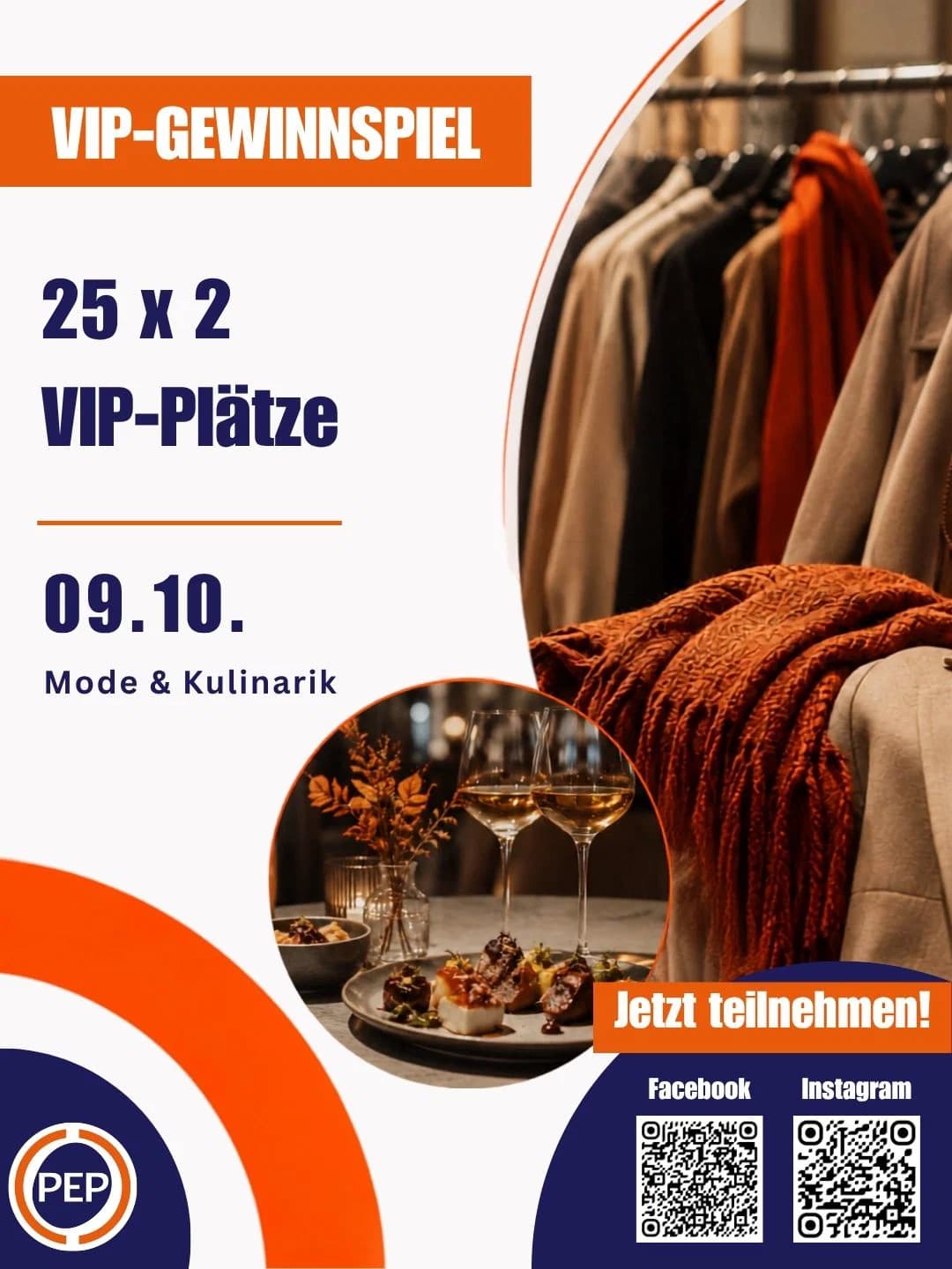 VIP-Plätze für „Mode & Kulinarik“ gewinnen