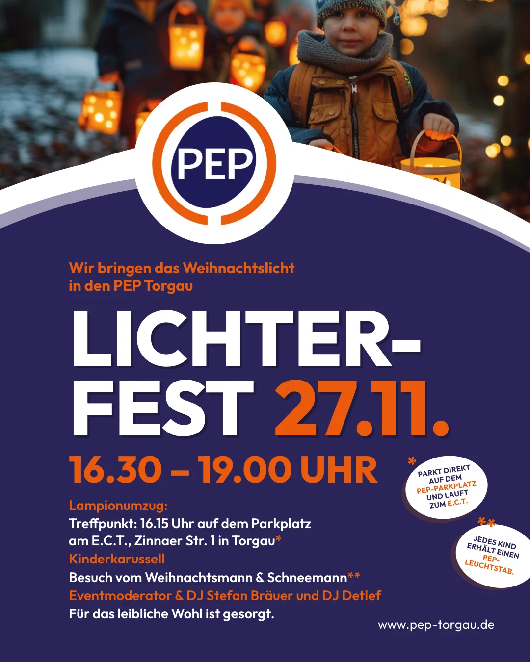 Lichterfest im PEP Torgau – wir bringen das Weihnachtslicht zum Leuchten!
