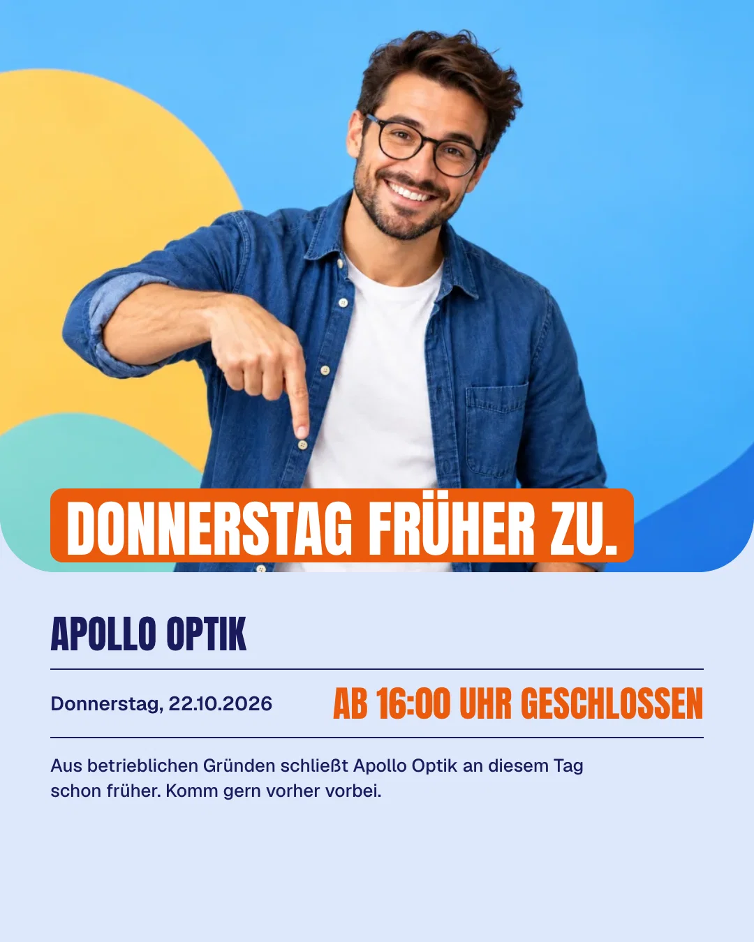 Apollo Optik schließt am 22. Oktober früher